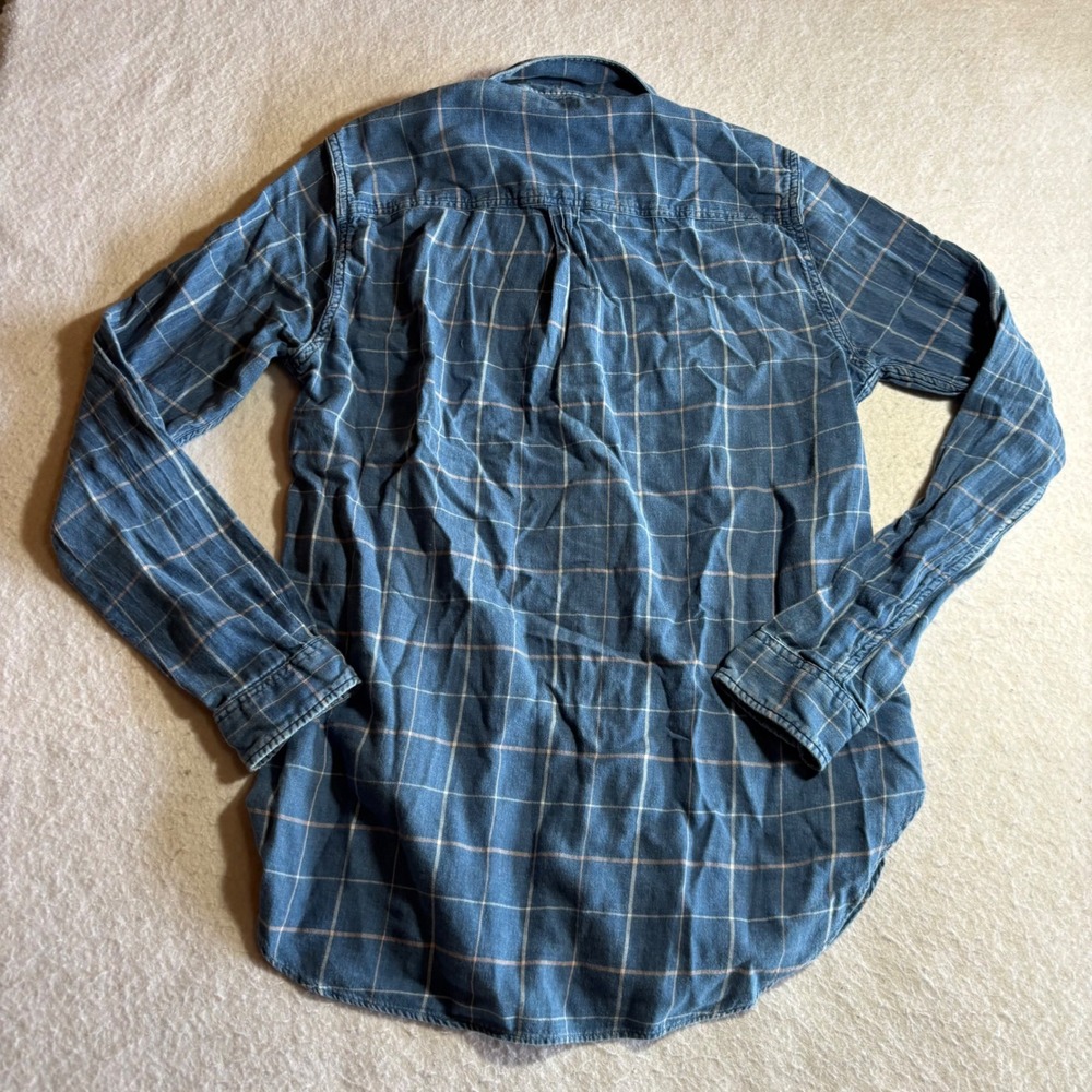 Faherty Women's Blue Plaid Long Sleeve Button Up‎ Shirt Size S - Picture 7 of 8